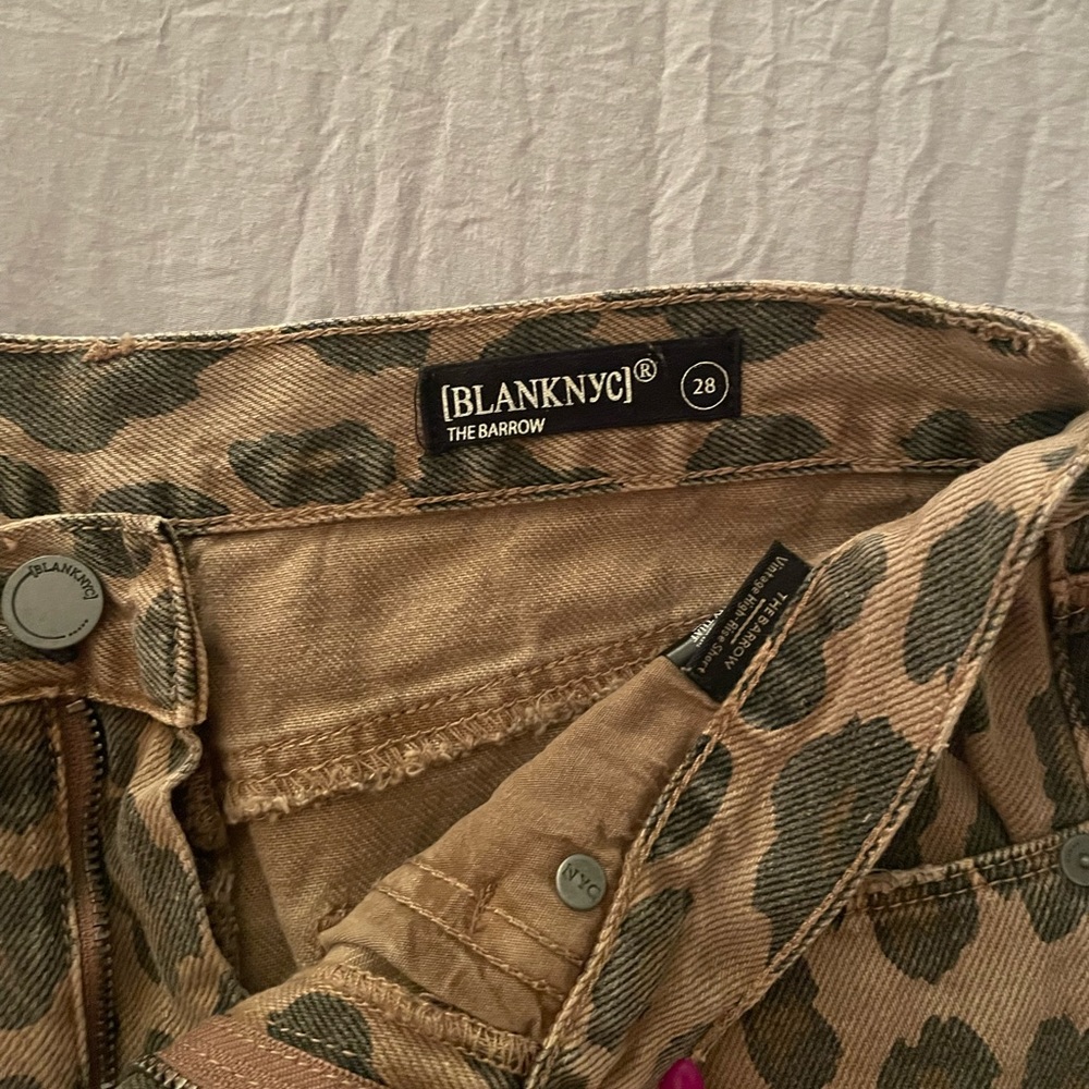 Blank NYC Cheetah Print Denim Shorts - Picture 3 of 5